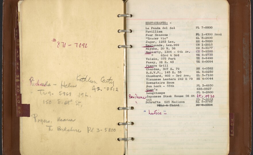 Dorothy Liebes' address book, ca. 1950-1972