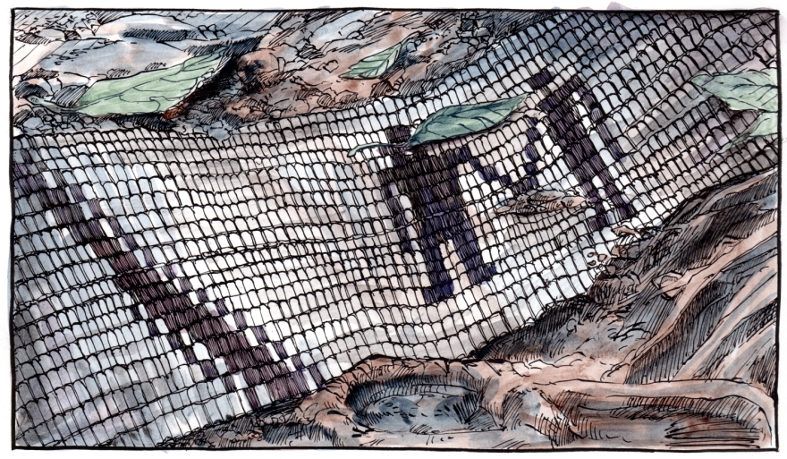 The wampum belt depicting the treaty between the Conestoga and William Penn.