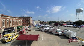 Set up for the Garrard County Rural Heritage Tobacco Festival