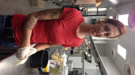 Food truck owner Ange Posey prepares to cook for a lunch crowd at Cohab's new kitchen incubator in downtown Shreveport.