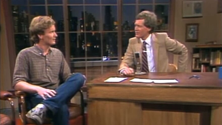 Steve O'Donnell (left) grew up in Cleveland an joined 'Late Night with David Letterman' soon after its 1982 premiere. He served as head writer for most of the show's NBC run, and would occasionally appear on-screen either solo, or with his twin brother, the late writer Mark O'Donnell. [Worldwide Pants]