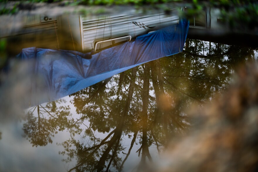 Climate change causes tens of billions of dollars in economic damage in the United States every year, according to a new assessment. Many survivors of climate-driven disasters, including hurricanes, floods and wildfires, struggle for months or even years to repair their homes or find new stable housing. Here, a Louisiana home damaged by a hurricane sits waiting for unaffordable repairs.