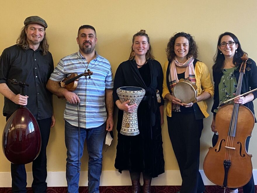 The Bahar Ensemble: Beau Bothwell, Ahmed Tofiq, Dede Alder, Carolyn Koebel and Liz Youker,