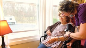 A nurse helps a patient at  Shady Oaks Assisted Living. (Courtesy of Tyson Belanger)