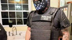A photo circulating on social media showing James Black dressed as an ICE agent.
