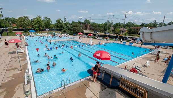 The public pool at Veterans Memorial Park in Ann Arbor.