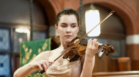 KPR Classical Music Director, Destiny Ann Mermagen, playing the violin.