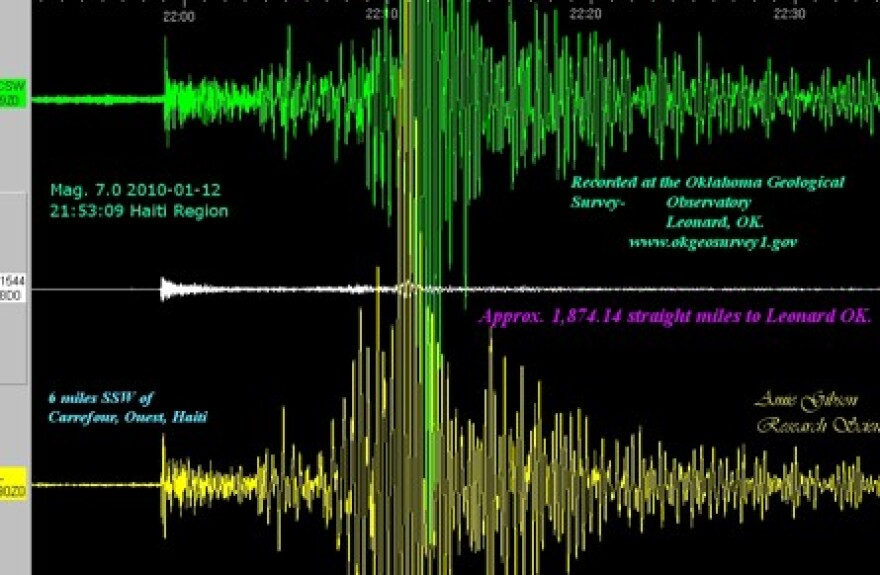 Monitoring screen at Leonard when earthquake hit.