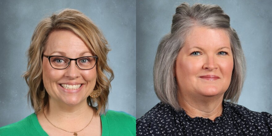 Southern Illinois Future Teachers Coalition Director Brooke May (left) and Director of Student Career Services Leslie Bradley