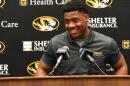 Ahmad Hardy speaks during a press conference in February at Memorial Stadium in Columbia. Mizzou Athletics announced Monday morning that Hardy had been shot early Sunday morning at a concert in Mississippi, underwent surgery later Sunday and was in stable condition.