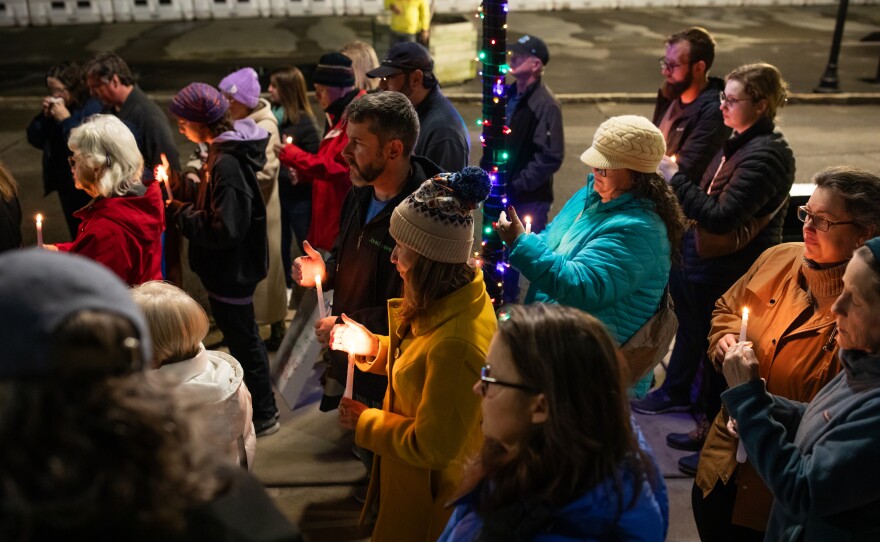 A vigil for Renee Good and other victims of ICE violence is held on the steps of the Alton Lennon Federal Building in downtown Wilmington on January 14, 2025. Community members listened as organizers with Siembra NC and elected officials spoke and honored the victims.