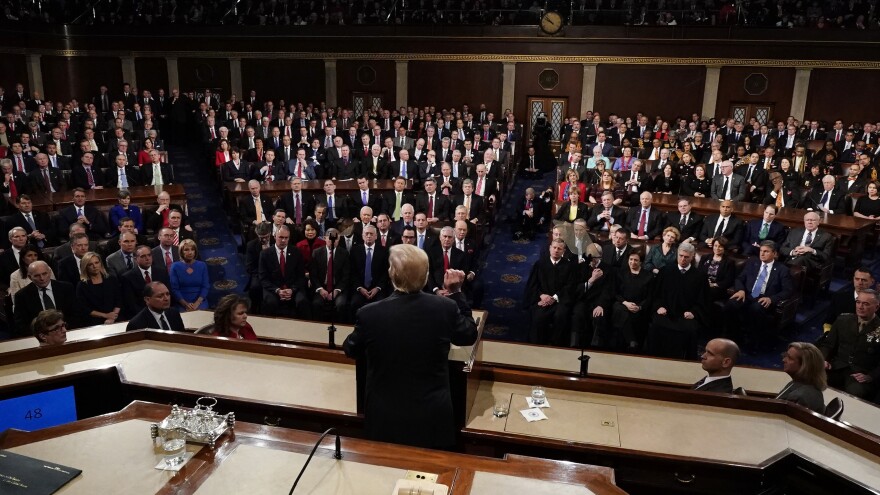 President Trump delivers his State of the Union address to a joint session of Congress on Capitol Hill last year in Washington.