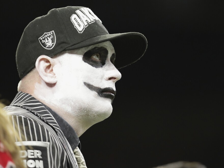 An Oakland Raiders fan looks on in sadness during the team's playoff loss to the Texans at Houston's NRG Stadium in January. As it turns out, that may be the same expression many fans are wearing now, as well.