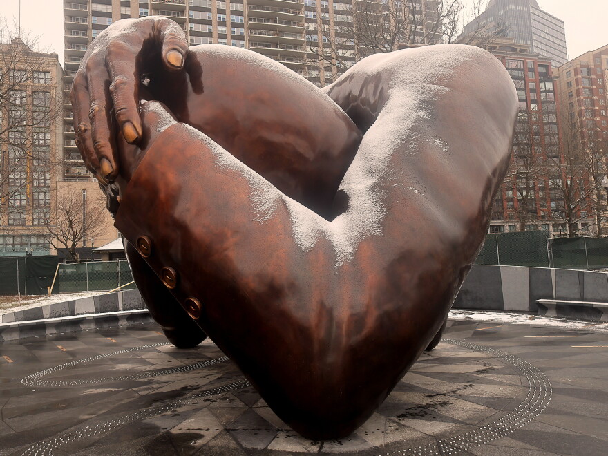 Mlk Hugging New MLK statue in Boston is greeted with a mix of open arms ...