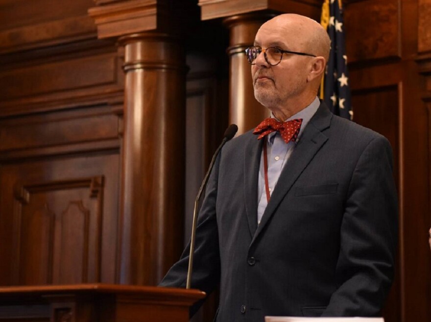 Dave Koelher presiding over Illinois Senate.