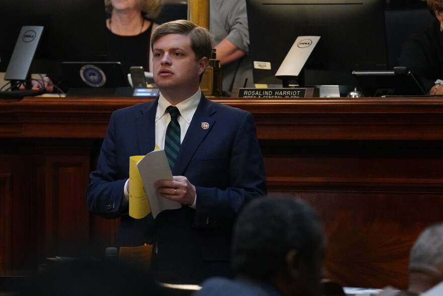 Assistant Majority Leader Rep. Brandon Newton, R-Lancaster, stands in the House chamber at the South Carolina Statehouse on Jan. 21 , 2026.