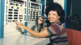 Christine Darden in the control room of NASA Langley's Unitary Plan Wind Tunnel in 1975.