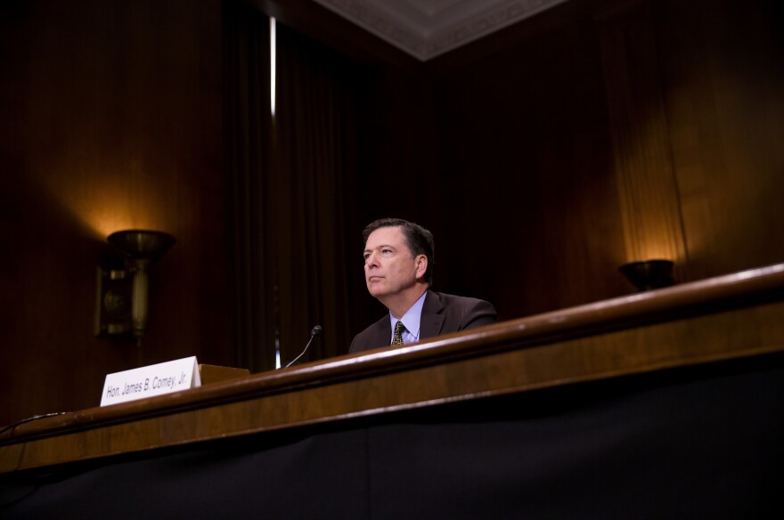 FBI Director James Comey testifies in front of the Senate Judiciary Committee on May 3 during an oversight hearing on the FBI. Comey was terminated from his position Tuesday.