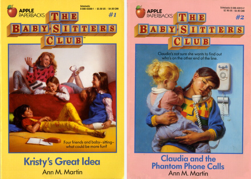 Covers of the first and second books in the Baby-Sitters Club series that launched in 1986.