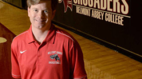 Belmont Abbey basketball coach Stephen Miss was a fencer in college at North Carolina and spent a year at Oxford studying Irish