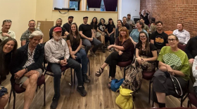 Participants at the MusicOregon Bend Listening Session at the Tower Theatre in June 2026.