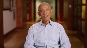 A screenshot of a video of Former President Barack Obama endorsing Democratic former Sen. Sherrod Brown.