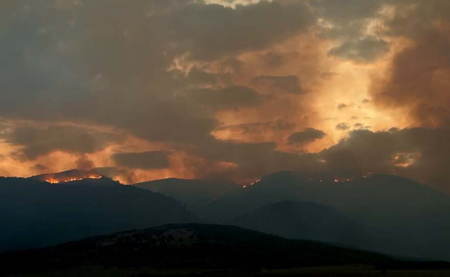 A photo of the Rock Canyon Fire taken Aug. 9, 2026.