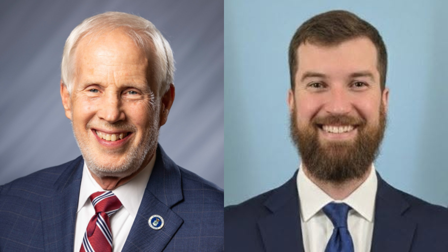 Indiana House District 91 candidates from left to right: Incumbent Republican Robert Behning and Democrat Jarren Hurt.
