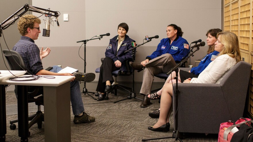 NPR's Adam Cole posed listeners' questions to European Space Agency astronaut Samantha Cristoforetti, NASA astronaut Serena Auñón, NASA astronaut Cady Coleman and NASA Chief Scientist Ellen Stofan on Tuesday at NPR headquarters in Washington, D.C.