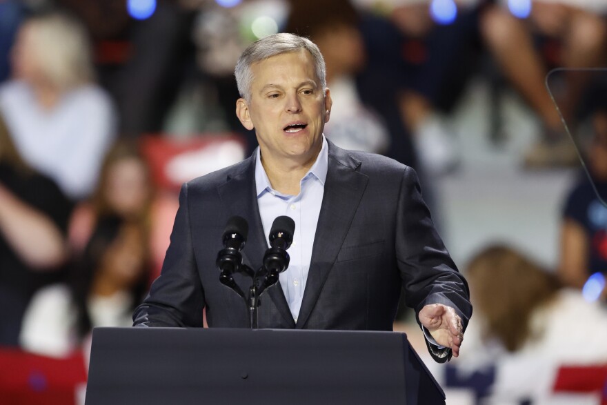Then gubernatorial candidate North Carolina Attorney General Josh Stein speaks at a campaign event for Democratic presidential nominee Vice President Kamala Harris in Charlotte, N.C., Sept. 12, 2024. (AP Photo/Nell Redmond, File)