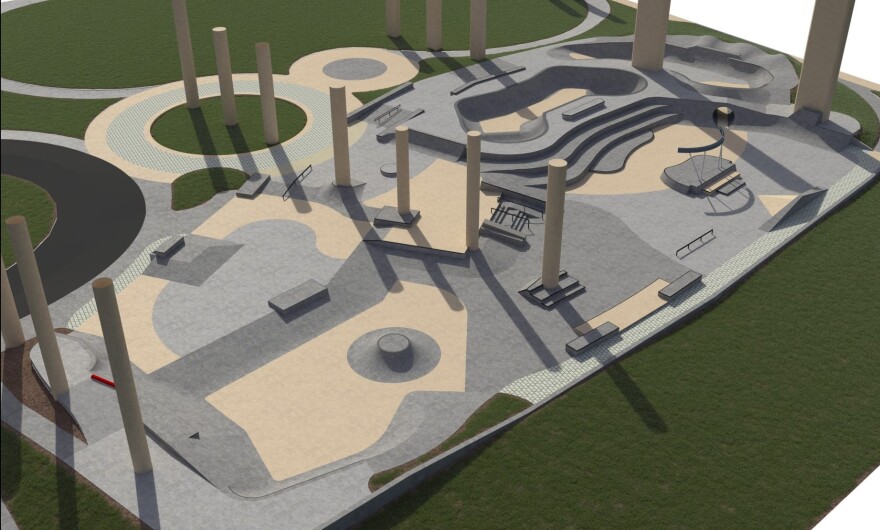 A rendering of the Pensacola Skatepark