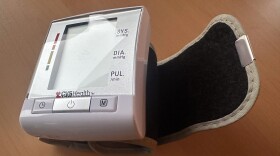An at-home blood pressure cuff. IFHS nurse practitioner Greg Walter says home blood pressure readings are more reliable than those taken in a clinic.