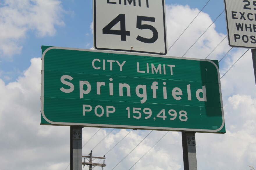 A Springfield city limit sign on the city's northwest side on July 30, 2025.