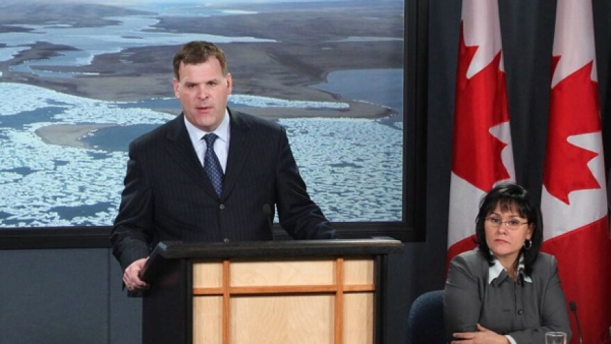 Canada’s Foreign Affairs Minister John Baird and Environment Minister Leona Aglukkaq announced Canada’s claim to the seabed under the UN Convention on the Law of the Sea today. (Patrick Doyle / The Canadian Press)