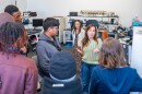 Chicago Public School students visited Fermilab's SQMS Center as part of a Saturday morning program and talk with scientist Silvia Zorzetti.