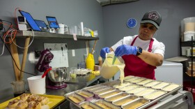 Boujee Bakery owner Joyce Watts prepares cheesecakes early in the morning at her establishment on 2311 E. 12th St. in Kansas City, Missouri. Flavors include salted caramel, Oreo, lemon, and sweet potato.