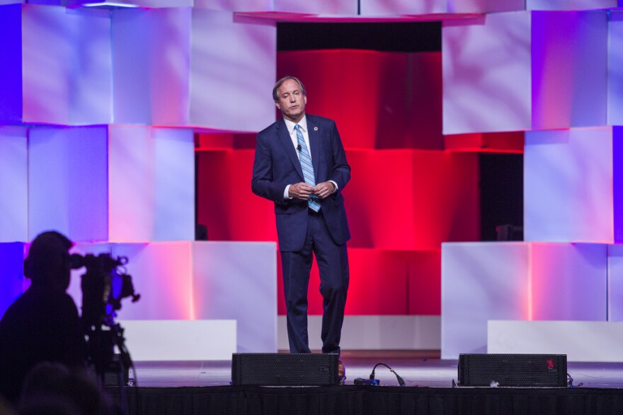 Texas Attorney General Ken Paxton speaks during the Texas Republican Convention in San Antonio in June.  