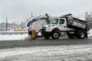 A Cincinnati plow truck on Linn Street in the West End on Dec. 2, 2025.
