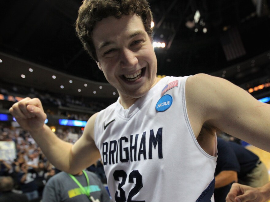 Jimmer Fredette of the Brigham Young Cougars during the third round of the 2011 NCAA men's basketball tournament.