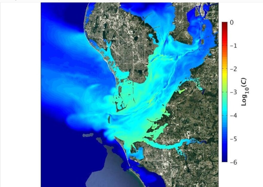 Map of Piney Point effluent concentration