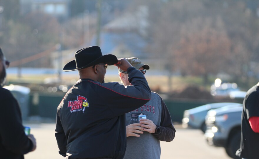 ISU fans at a tailgating event