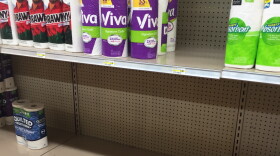Toilet paper sold quickly Thursday at a market in Yellow Springs. 