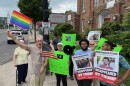 Protesters raise their voices to call attention on immigration issues in the city of Hazleton Thursday. The demonstration was organized by Make the Road Pennsylvania, a group that serves immigrant and working-class communities through advocacy, legal support, civic engagement, and organizing.
