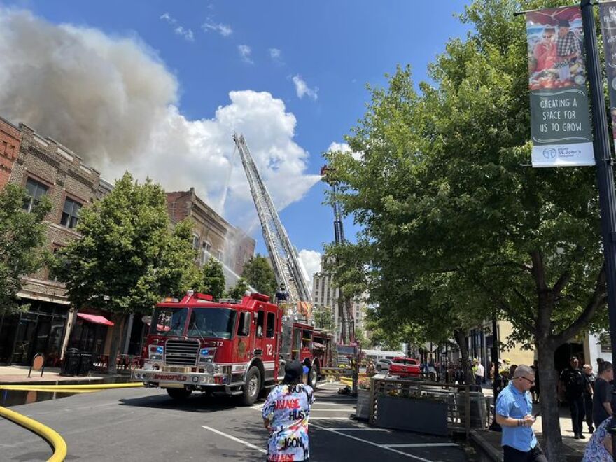 Scene of the fire at 413 East Adams St.