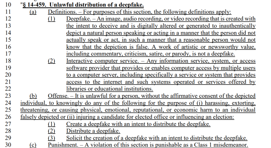 From North Carolina House Bill 934.