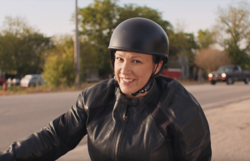 MJ Hegar in her campaign video announcing a run for the U.S. Senate. 