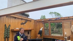 William’s entire roof was blown right off his home.