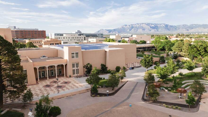 Trees and green spaces on UNM’s campus.