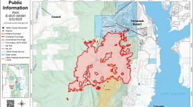 The latest map of the Rock Fire burning near Tamarack Resort.