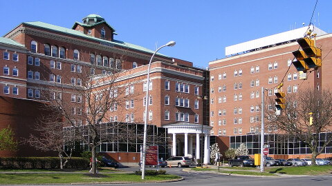 This is a photo of the Albany Medical Center. Thanks for taking this photo and making it public domain, Rupert! I was short on time and you really helped us out. :)
